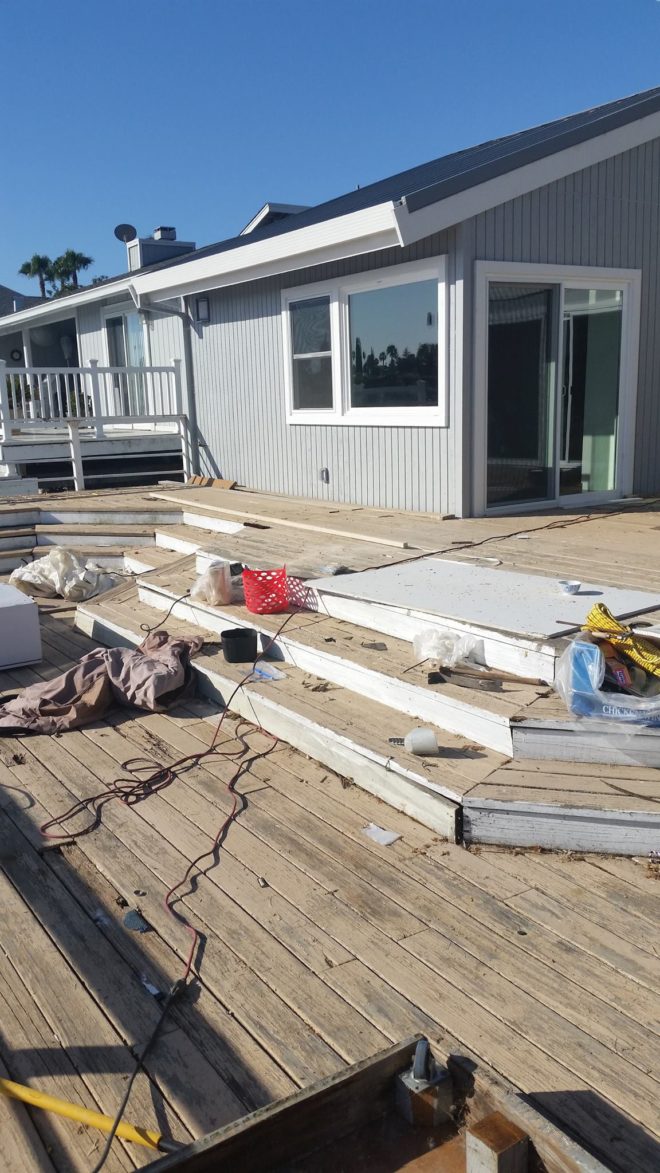 Deck with Iron Rails & Aluminum Gangway (Before)