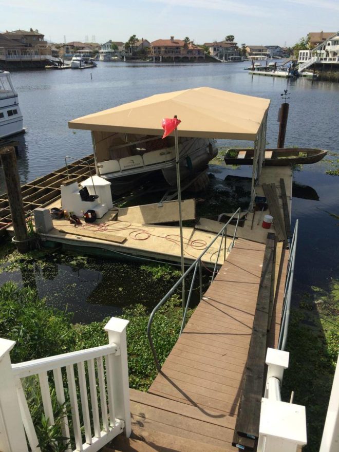 Winn Decking — Dock with Gorilla Decking in Tan (Before)